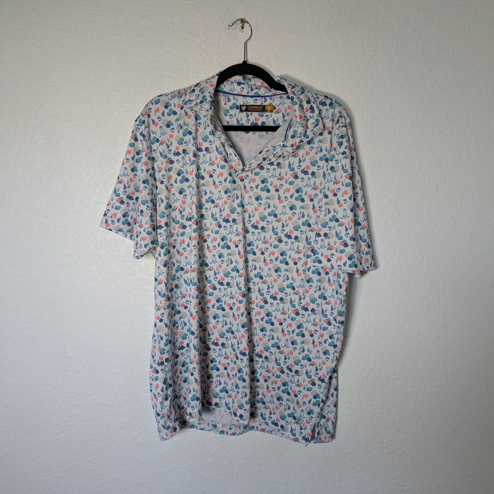 Daniel Cremieux White Shirt with Blue and Red Pattern
